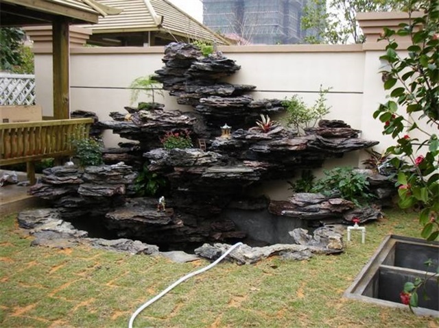 重庆庭院假山鱼池规格